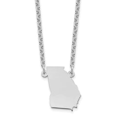 Sterling Silver/Rhodium-plated Georgia State Necklace XNA706SS-GA