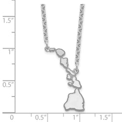Sterling Silver/Rhodium-plated Hawaii State Necklace XNA706SS-HI