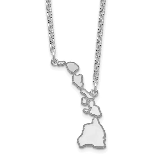 Sterling Silver/Rhodium-plated Hawaii State Necklace XNA706SS-HI