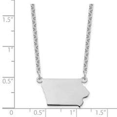 Sterling Silver/Rhodium-plated Iowa State Necklace XNA706SS-IA