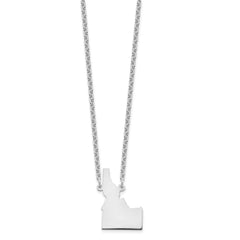 Sterling Silver/Rhodium-plated Idaho State Necklace XNA706SS-ID