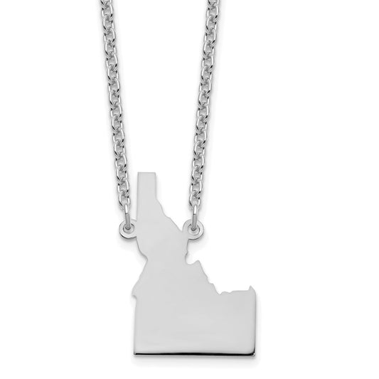 Sterling Silver/Rhodium-plated Idaho State Necklace XNA706SS-ID