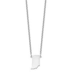 Sterling Silver/Rhodium-plated Indiana State Necklace XNA706SS-IN
