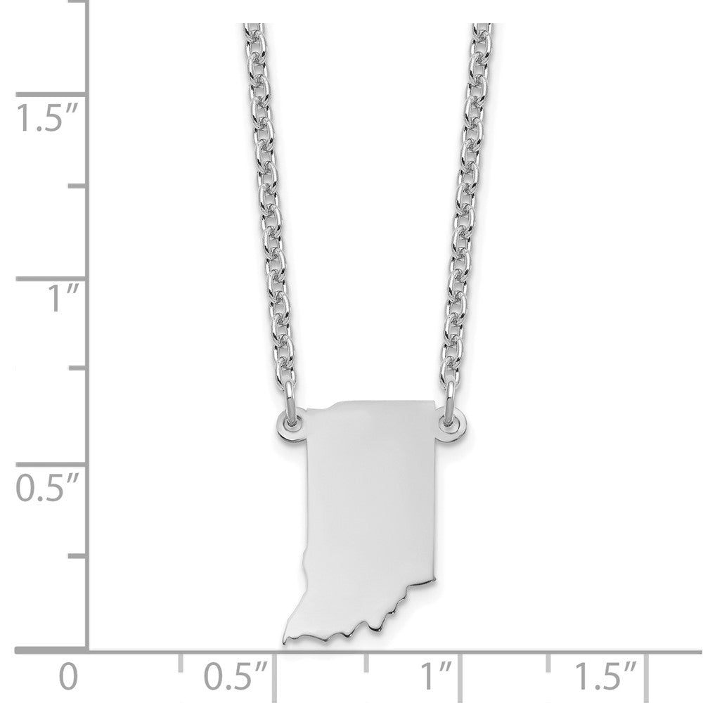 Sterling Silver/Rhodium-plated Indiana State Necklace XNA706SS-IN