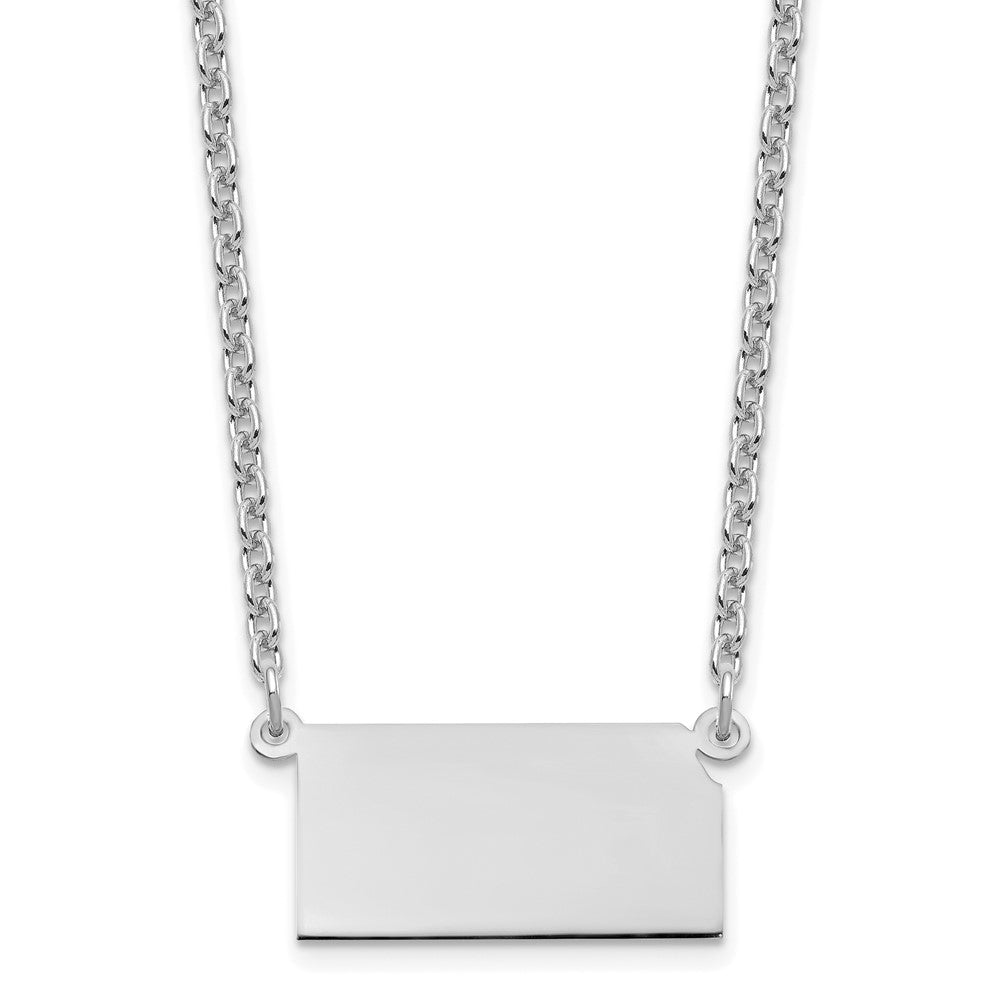 Sterling Silver/Rhodium-plated Kansas State Necklace XNA706SS-KS