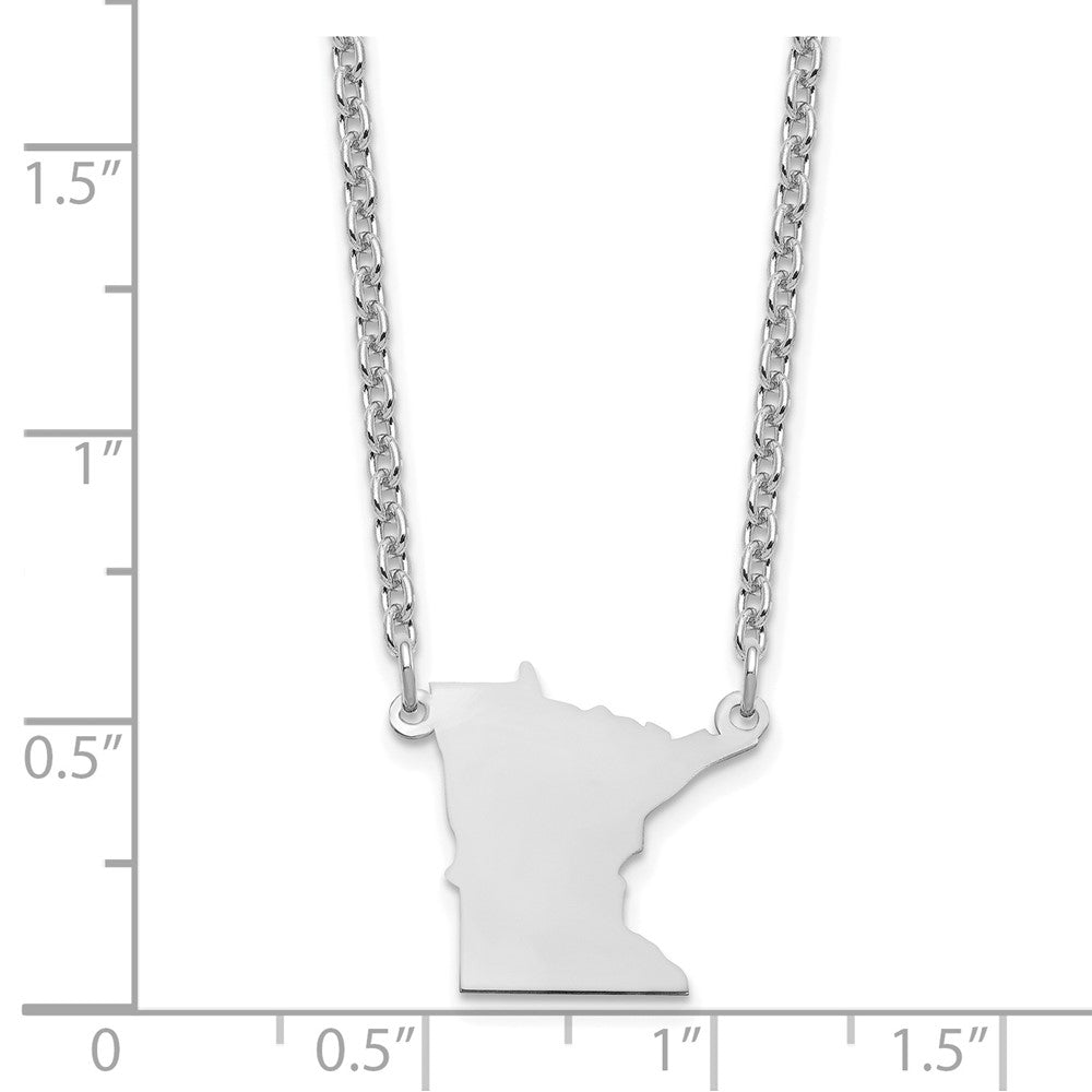 Sterling Silver/Rhodium-plated Minnesota State Necklace XNA706SS-MN
