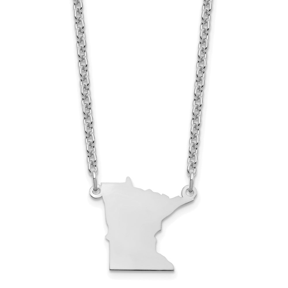 Sterling Silver/Rhodium-plated Minnesota State Necklace XNA706SS-MN