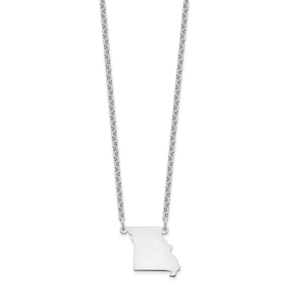 Sterling Silver/Rhodium-plated Missouri State Necklace XNA706SS-MO