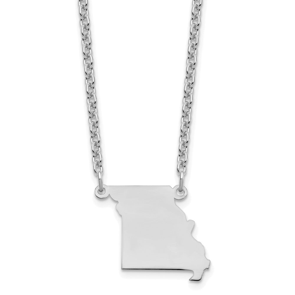 Sterling Silver/Rhodium-plated Missouri State Necklace XNA706SS-MO