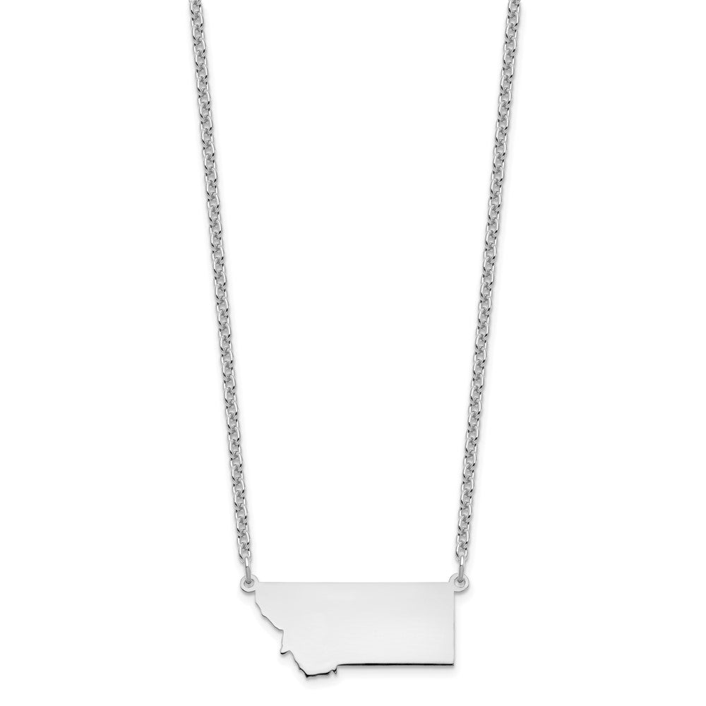 Sterling Silver/Rhodium-plated Montana State Necklace XNA706SS-MT