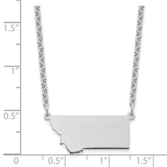 Sterling Silver/Rhodium-plated Montana State Necklace XNA706SS-MT