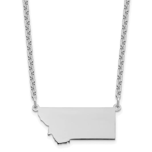 Sterling Silver/Rhodium-plated Montana State Necklace XNA706SS-MT