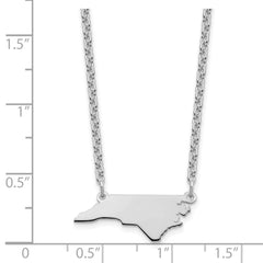 Sterling Silver/Rhodium-plated North Carolina State Necklace XNA706SS-NC