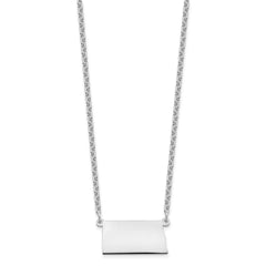 Sterling Silver/Rhodium-plated North Dakota State Necklace XNA706SS-ND