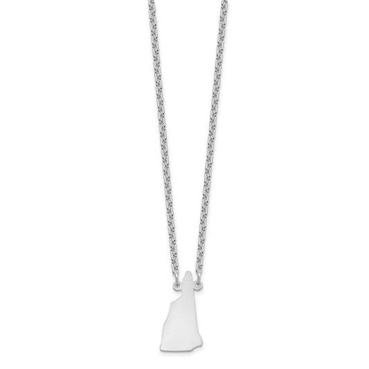 Sterling Silver/Rhodium-plated New Hampshire State Necklace XNA706SS-NH