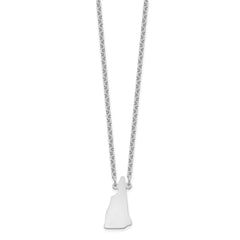 Sterling Silver/Rhodium-plated New Hampshire State Necklace XNA706SS-NH