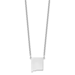 Sterling Silver/Rhodium-plated New Mexico State Necklace XNA706SS-NM