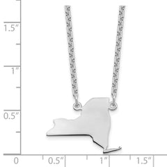 Sterling Silver/Rhodium-plated New York State Necklace XNA706SS-NY