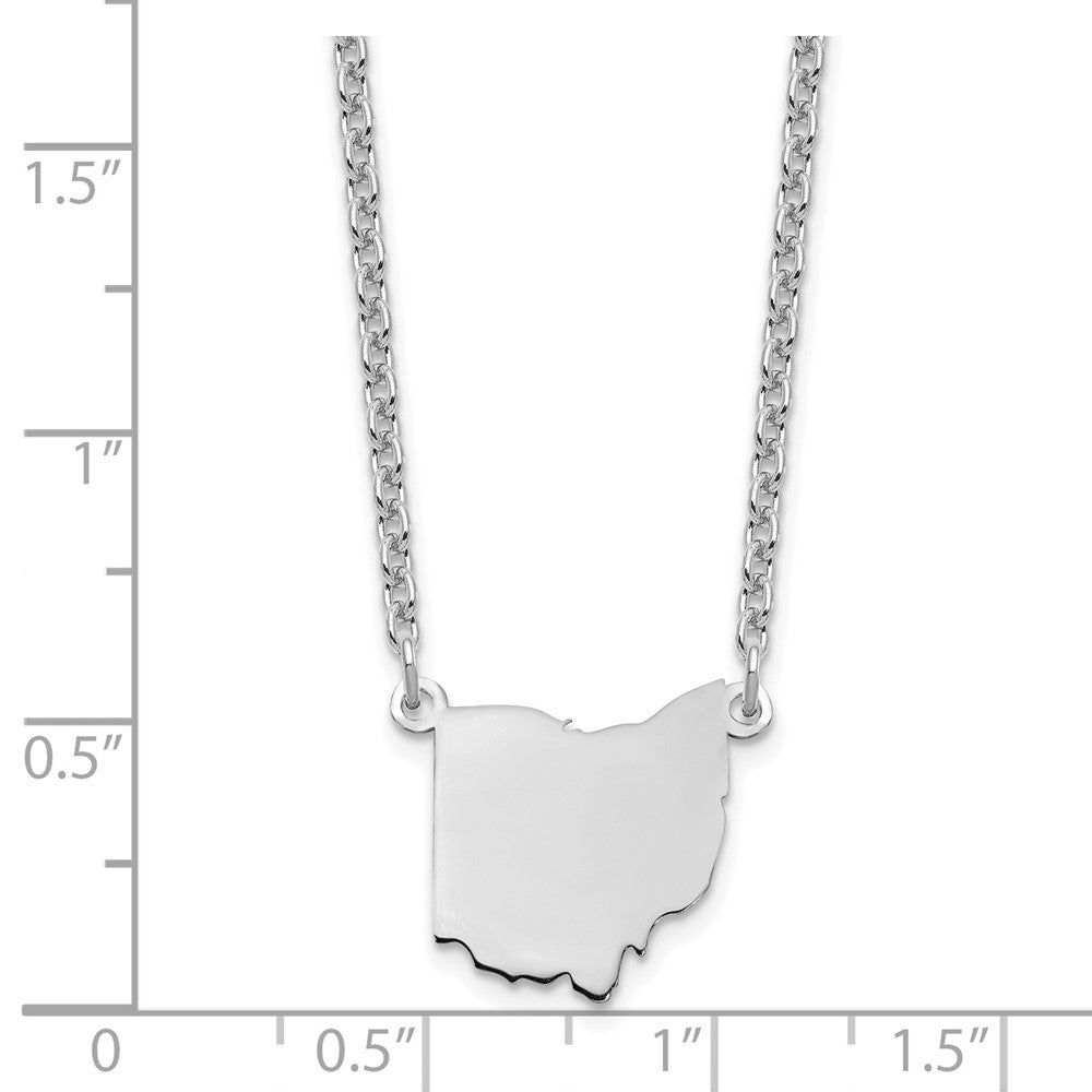 Sterling Silver/Rhodium-plated Ohio State Necklace XNA706SS-OH