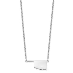 Sterling Silver/Rhodium-plated Oklahoma State Necklace XNA706SS-OK