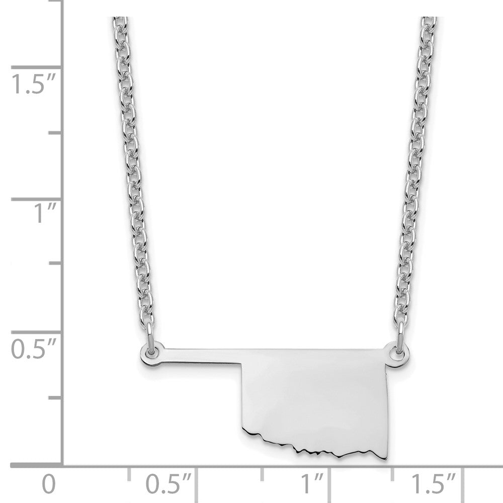 Sterling Silver/Rhodium-plated Oklahoma State Necklace XNA706SS-OK