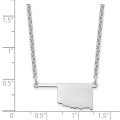 Sterling Silver/Rhodium-plated Oklahoma State Necklace XNA706SS-OK