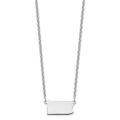Sterling Silver/Rhodium-plated Pennsylvania State Necklace XNA706SS-PA