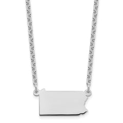 Sterling Silver/Rhodium-plated Pennsylvania State Necklace XNA706SS-PA