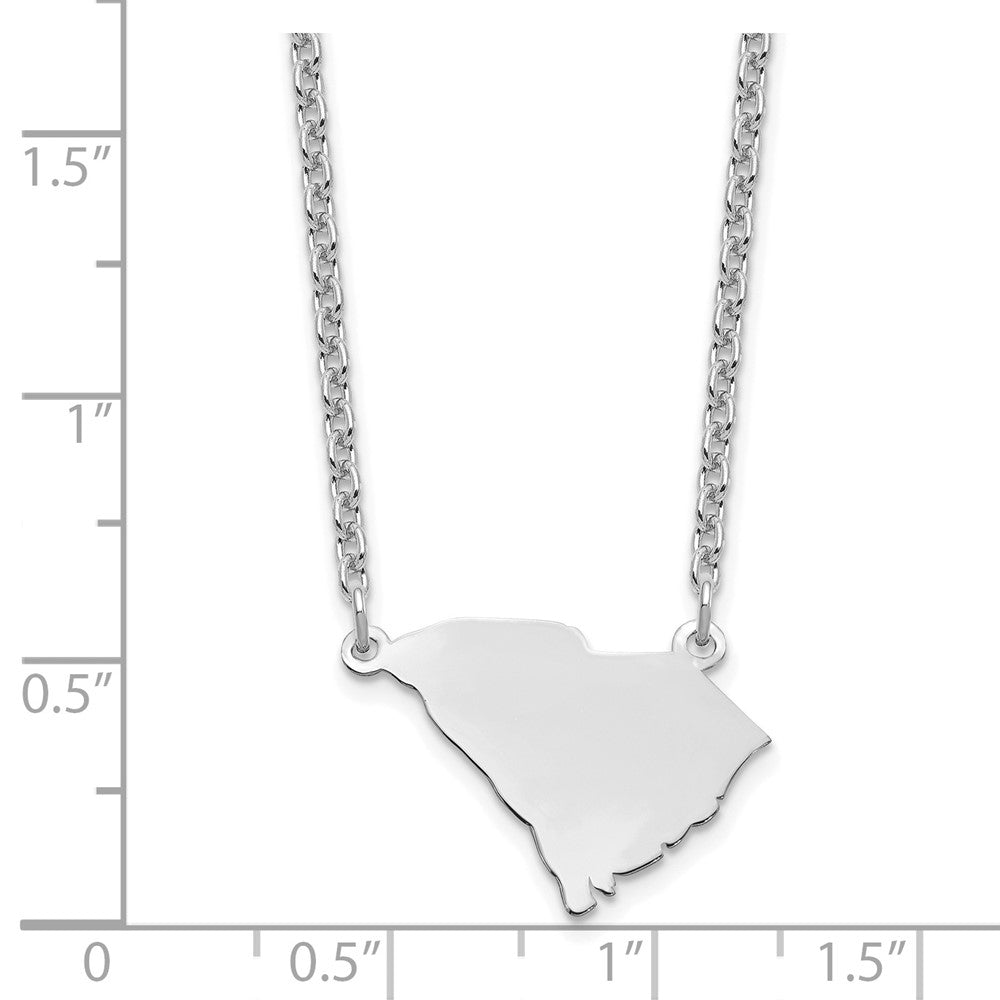 Sterling Silver/Rhodium-plated South Carolina State Necklace XNA706SS-SC