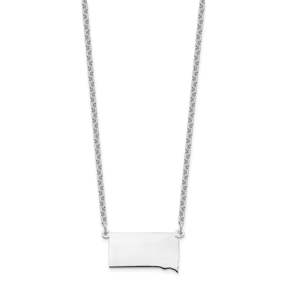 Sterling Silver/Rhodium-plated South Dakota State Necklace XNA706SS-SD