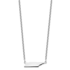 Sterling Silver/Rhodium-plated Tennessee State Necklace XNA706SS-TN