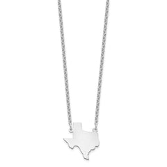 Sterling Silver/Rhodium-plated Texas State Necklace XNA706SS-TX