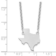 Sterling Silver/Rhodium-plated Texas State Necklace XNA706SS-TX