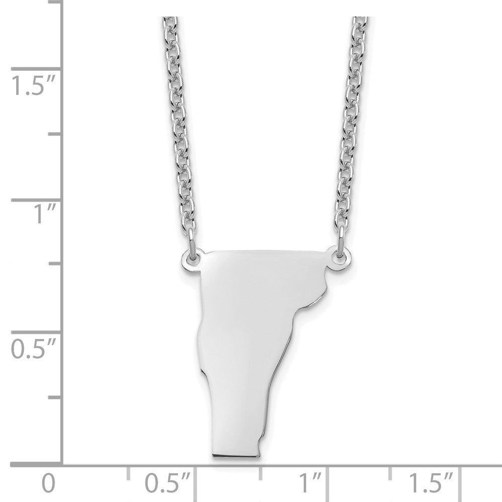 Sterling Silver/Rhodium-plated Vermont State Necklace XNA706SS-VT