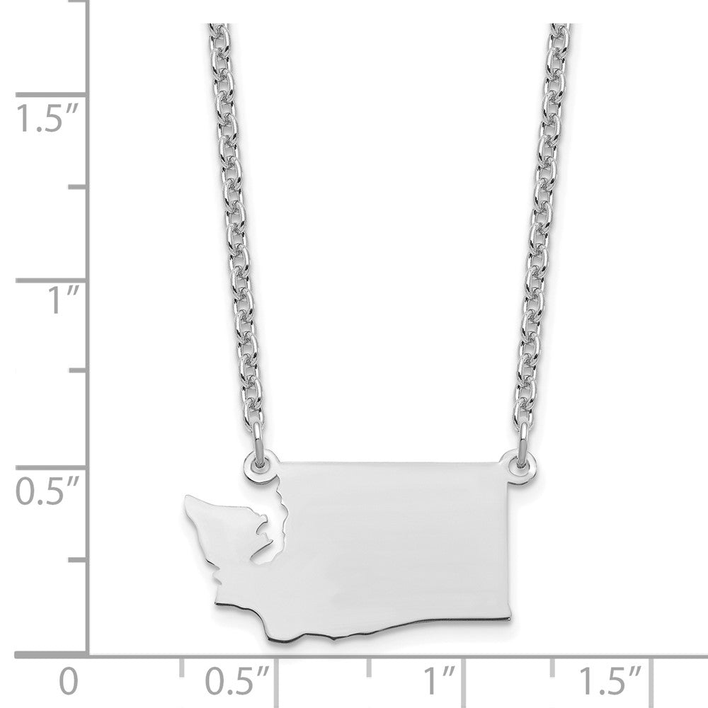 Sterling Silver/Rhodium-plated Washington State Necklace XNA706SS-WA