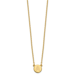 Sterling Silver Gold-plated Tiny Circle Block Letter A Initial Necklace XNA722GP_A