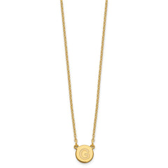 Sterling Silver Gold-plated Tiny Circle Block Letter G Initial Necklace XNA722GP_G