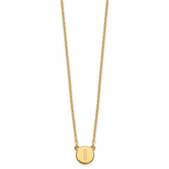 Sterling Silver Gold-plated Tiny Circle Block Letter I Initial Necklace XNA722GP_I