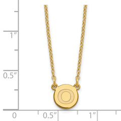 Sterling Silver Gold-plated Tiny Circle Block Letter O Initial Necklace XNA722GP_O