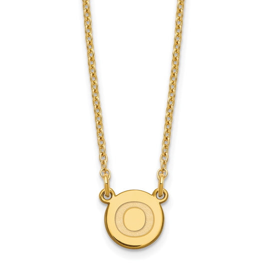 Sterling Silver Gold-plated Tiny Circle Block Letter O Initial Necklace XNA722GP_O