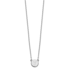 Sterling Silver Rhodium-plated Tiny Circle Block Letter Y Initial Necklace XNA722SS_Y
