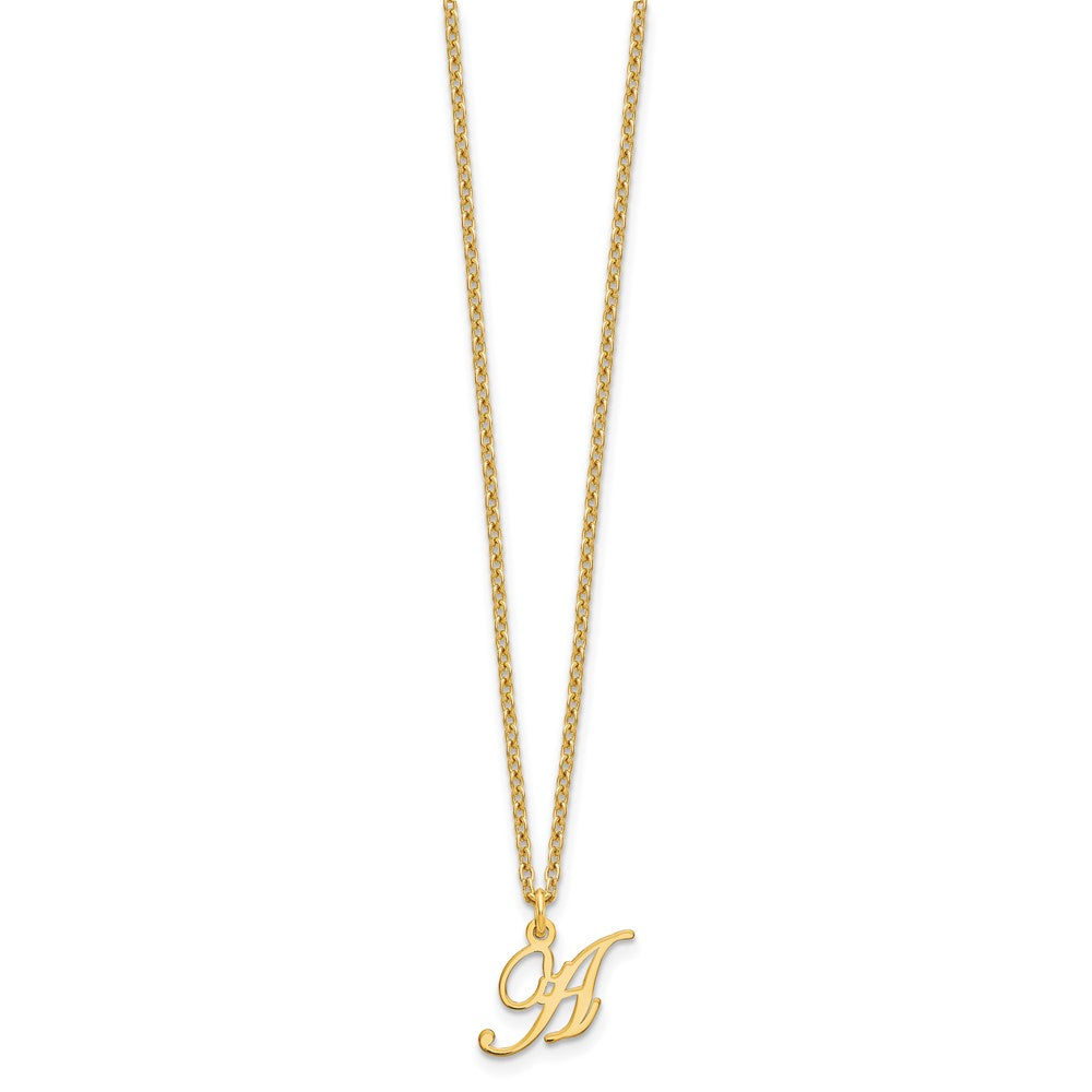 Sterling Silver Gold-plated Letter A Initial Necklace XNA756GP_A