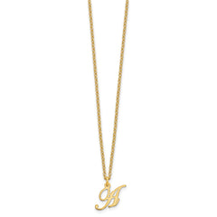 Sterling Silver Gold-plated Letter A Initial Necklace XNA756GP_A