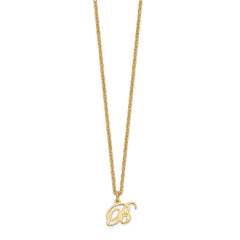 Sterling Silver Gold-plated Letter B Initial Necklace XNA756GP_B