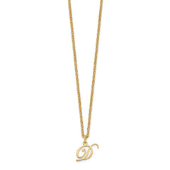 Sterling Silver Gold-plated Letter D Initial Necklace XNA756GP_D