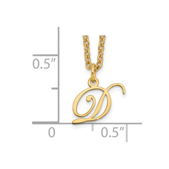 Sterling Silver Gold-plated Letter D Initial Necklace XNA756GP_D