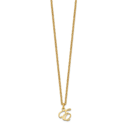Sterling Silver Gold-plated Letter E Initial Necklace XNA756GP_E