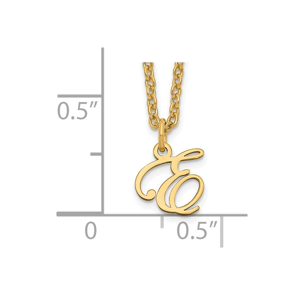 Sterling Silver Gold-plated Letter E Initial Necklace XNA756GP_E