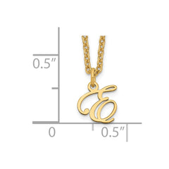 Sterling Silver Gold-plated Letter E Initial Necklace XNA756GP_E