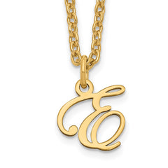 Sterling Silver Gold-plated Letter E Initial Necklace XNA756GP_E